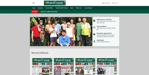 Screenshot of Postcode Publications website